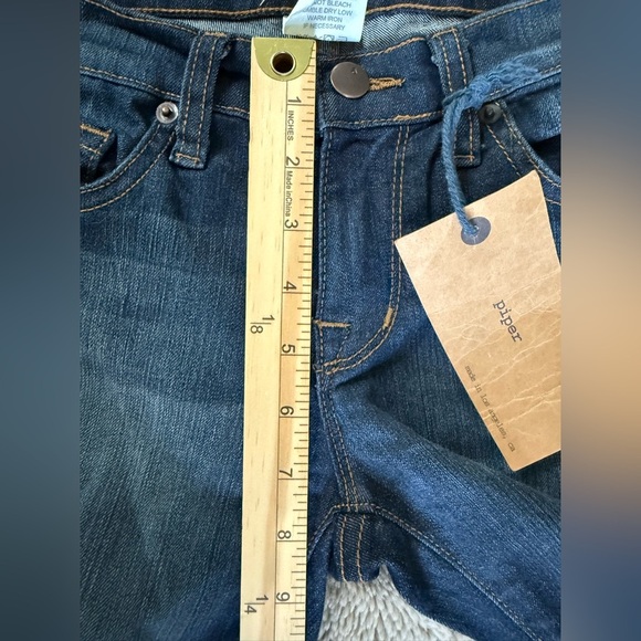 Piper’s Closet Bootcut Darkwash Jeans Juniors Sz 5 Made in USA Stretch NEW - Picture 6 of 15